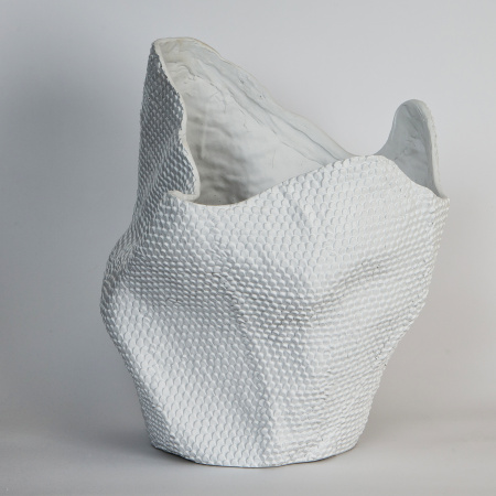 Кашпо Серия "Dragon Scales" среднее, белое